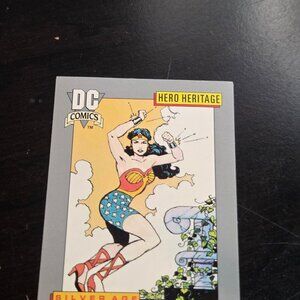 1992 DC Silver Age Wonder Woman Trading Card #20 Hero Heritage Identikit Back